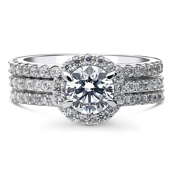 COPY - sz7 Diamond Engagement Ring STERLING SILVER #31 size 6,7,8,9,10 - Picture 6 of 6